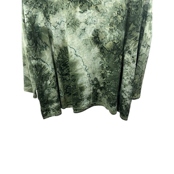 LOGO Lounge by Lori Goldstein Tie-Dye Drop Shoulder Top Green Seaweed 1X A566546 - Picture 7 of 11